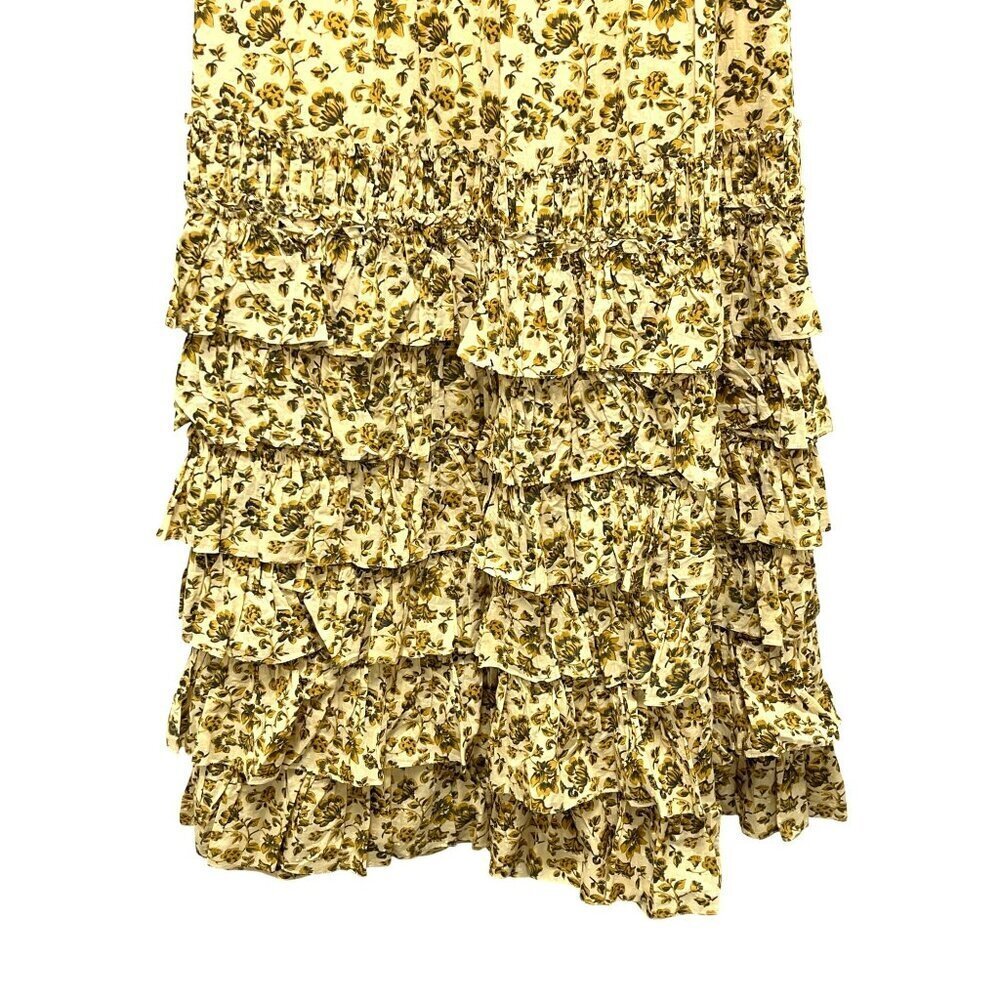Anthropologie Mac Duggal Ruffle Cotton Voile Formal Gown Maxi Dress Size 12 - Picture 7 of 10